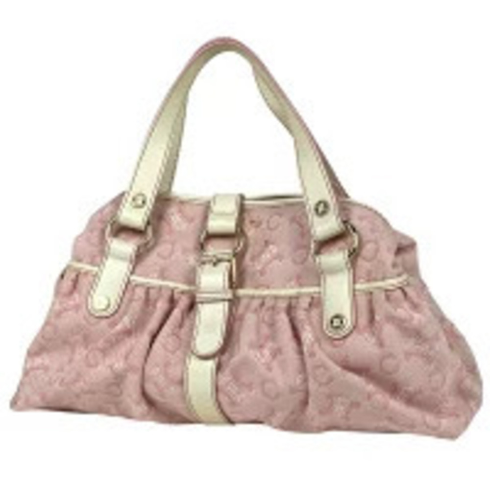 Celine C Macadam tote bag handbag canvas pink white